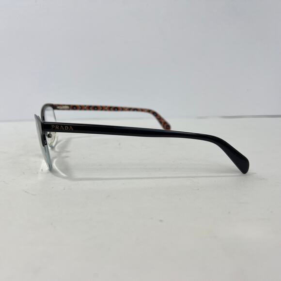 PRADA VPR 60P FAR-101 Black Half Jacket FRAMES ONLY  Orange Interior 54-17-140 - Picture 3 of 16